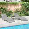 Aurinkotuolit 2 kpl harmaa 184x55x64 cm massiivipuu akaasia
