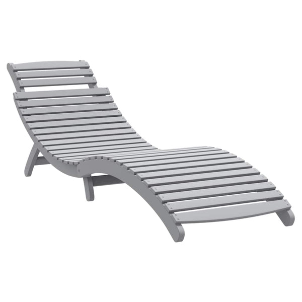 Aurinkotuolit 2 kpl harmaa 184x55x64 cm massiivipuu akaasia