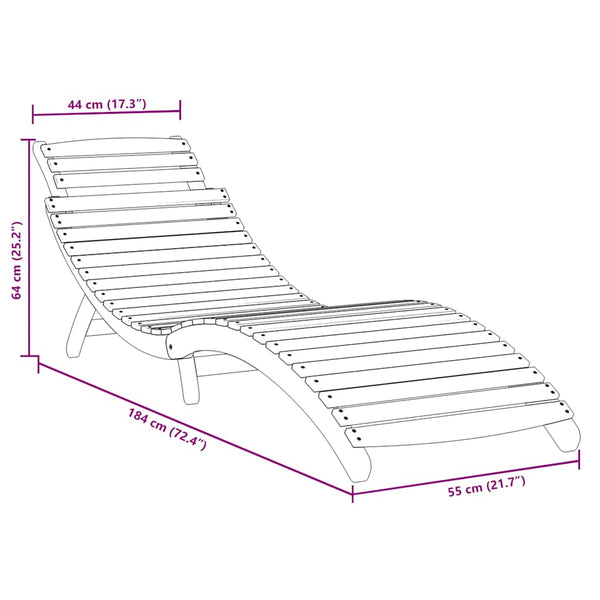 Aurinkotuolit 2 kpl harmaa 184x55x64 cm massiivipuu akaasia