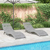 Aurinkotuolit 2 kpl harmaa 184x55x64 cm massiivipuu akaasia