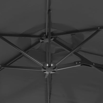 Kaksipäinen aurinkovarjo LED-valot antrasiitti 316x240 cm