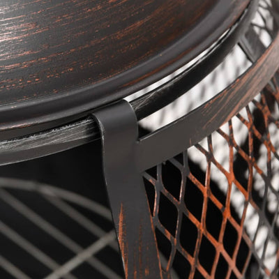 Teräs puutarhauuni hiilihangolla Shawnda 39x39x90cm