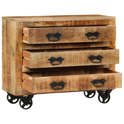 Senkki 3 laatikkoa 80x30x65 cm täysi karkea mangopuu