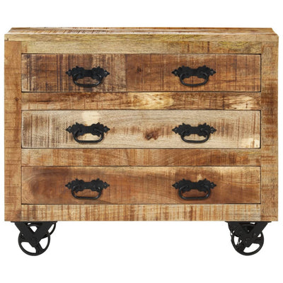 Senkki 3 laatikkoa 80x30x65 cm täysi karkea mangopuu