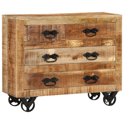 Senkki 3 laatikkoa 80x30x65 cm täysi karkea mangopuu