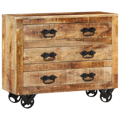 Senkki 3 laatikkoa 80x30x65 cm täysi karkea mangopuu