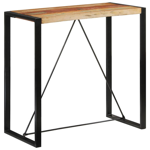 Baaripöytä 110x55x110 cm kierrätetty täyspuu
