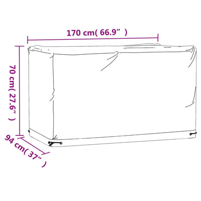 Puutarhakalustesuoja Editka 170x94x70cm (8 purjerengasta suorakaide)