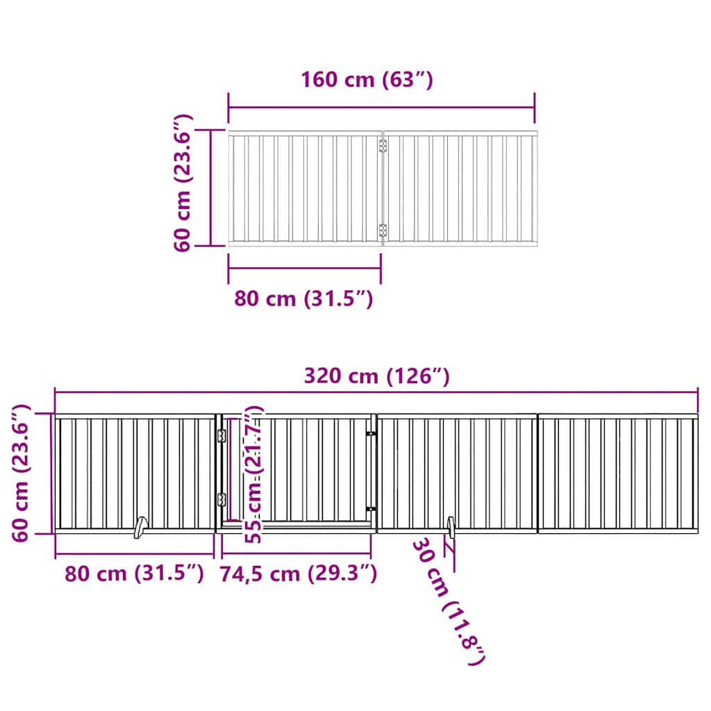 Valk koiraportti kokoontaittuva Benjiman 480cm (poppelipuu)