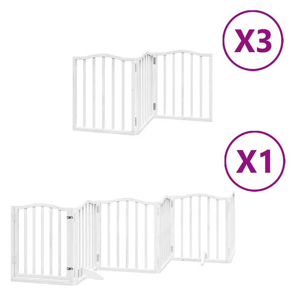 Koiraportti kokoontaittuva 15 paneelia valk. 750 cm poppelipuu