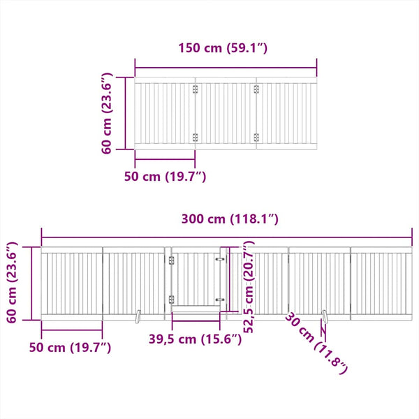 Koiraportti kokoontaittuva 15 paneelia musta 750 cm poppelipuu
