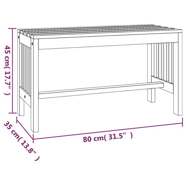 Puutarhapenkki 80 cm täysi eukalyptuspuu