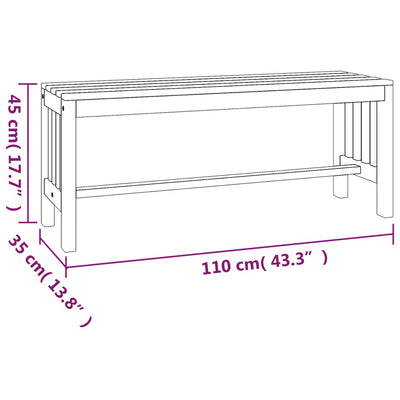 Puutarhapenkki 110 cm täysi eukalyptuspuu