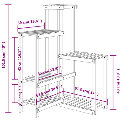 Kukkateline Rolandt 62,5x61,5x101,5cm (kuusi)