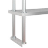 Keittiön työpöytä ylähyllyllä 120x60x145 cm ruostumaton teräs