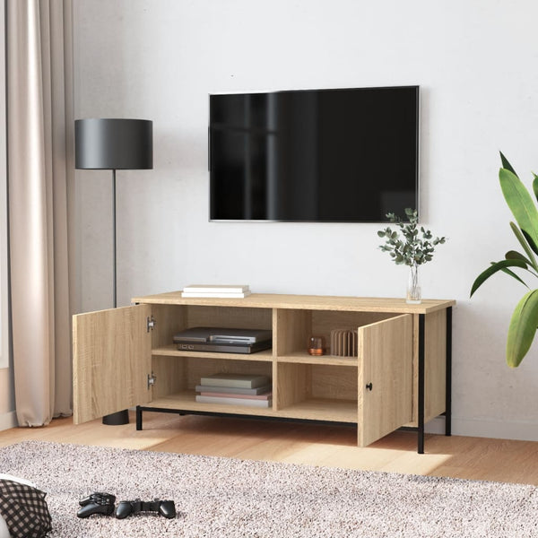 TV-taso ovilla Sonoma-tammi 102x35x45 cm tekninen puu