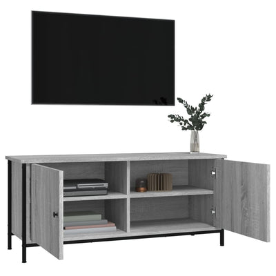 TV-taso ovilla harmaa Sonoma 102x35x45 cm tekninen puu