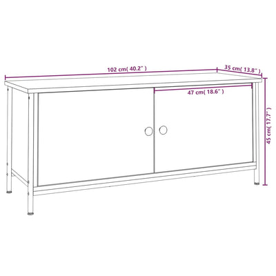 TV-taso ovilla harmaa Sonoma 102x35x45 cm tekninen puu
