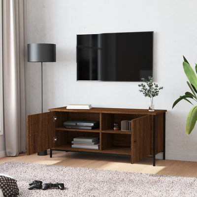 TV-taso ovilla ruskea tammi 102x35x45 cm tekninen puu
