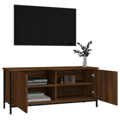 TV-taso ovilla ruskea tammi 102x35x45 cm tekninen puu