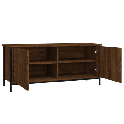 TV-taso ovilla ruskea tammi 102x35x45 cm tekninen puu
