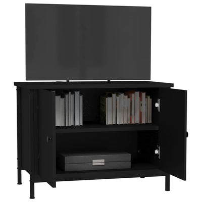 TV-taso ovilla musta 60x35x45 cm tekninen puu