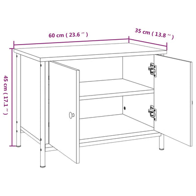 TV-taso ovilla ruskea tammi 60x35x45 cm tekninen puu