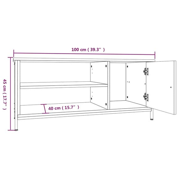 TV-taso harmaa Sonoma 100x40x45 cm tekninen puu