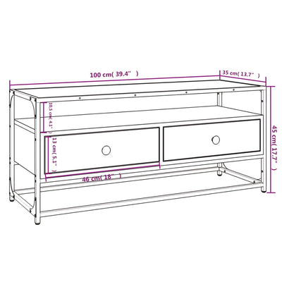TV-taso Sonoma-tammi 100x35x45 cm tekninen puu
