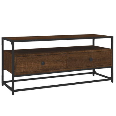 TV-taso ruskea tammi 100x35x45 cm tekninen puu
