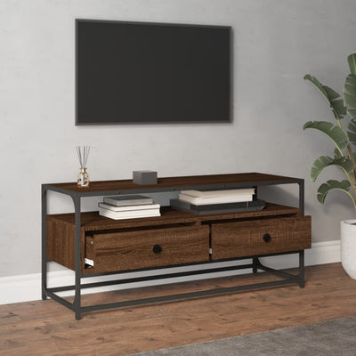 TV-taso ruskea tammi 100x35x45 cm tekninen puu