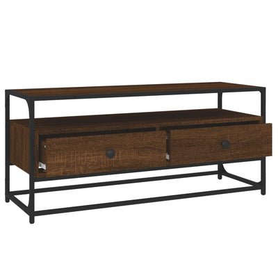 TV-taso ruskea tammi 100x35x45 cm tekninen puu