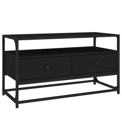 TV-taso musta 80x35x45 cm tekninen puu
