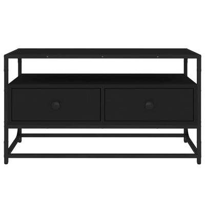 TV-taso musta 80x35x45 cm tekninen puu