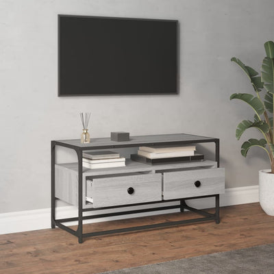 TV-taso harmaa Sonoma 80x35x45 cm tekninen puu