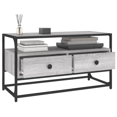 TV-taso harmaa Sonoma 80x35x45 cm tekninen puu