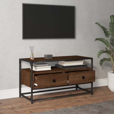 TV-taso ruskea tammi 80x35x45 cm tekninen puu