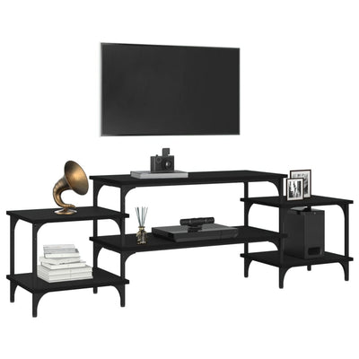 TV-taso musta 157x35x52 cm tekninen puu