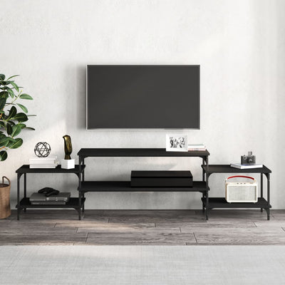 TV-taso musta 197x35x52 cm tekninen puu