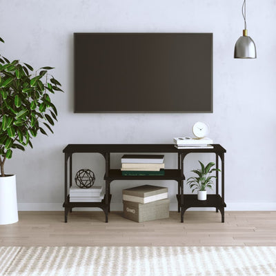 TV-taso musta 102x35x45,5 cm tekninen puu