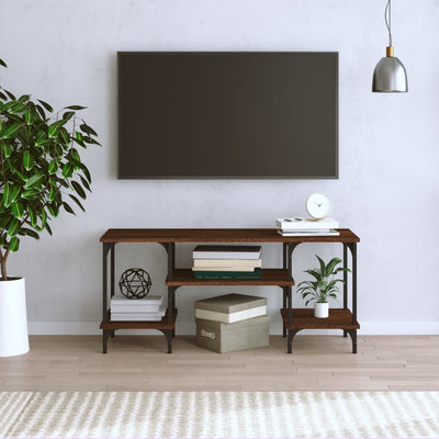 TV-taso ruskea tammi 102x35x45,5 cm tekninen puu