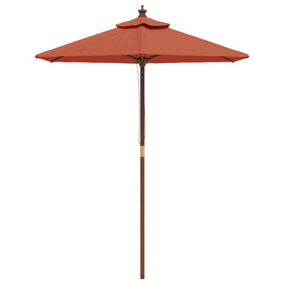 Puutarhan aurinkovarjo puutolppa terrakotta 196x231 cm