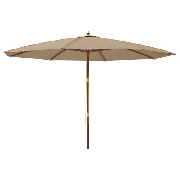 Puutarhan aurinkovarjo puutolppa taupe 400x273 cm