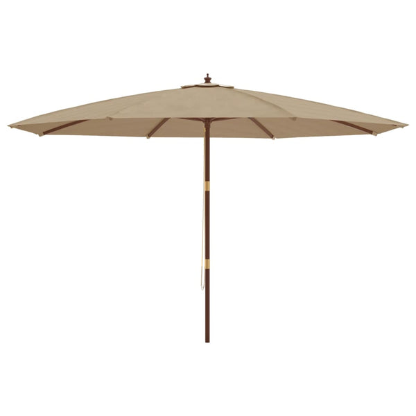 Puutarhan aurinkovarjo puutolppa taupe 400x273 cm
