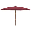 Viininpunainen puutarhan aurinkovarjo Lauren 400x273cm (puutolppa)