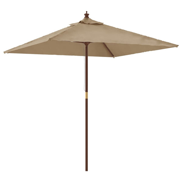 Puutarhan aurinkovarjo puutolppa taupe 198x198x231 cm