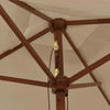 Puutarhan aurinkovarjo puutolppa taupe 198x198x231 cm
