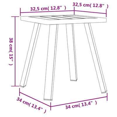 Antrasiitti puutarhapöytä Isacia 34x34x38cm (teräs)