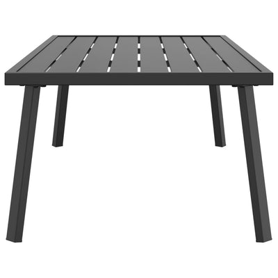 Puutarhasohvapöytä antrasiitti 110x55x35 cm teräs