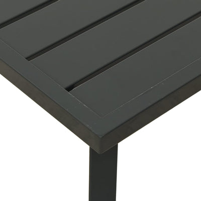 Puutarhasohvapöytä antrasiitti 110x55x35 cm teräs